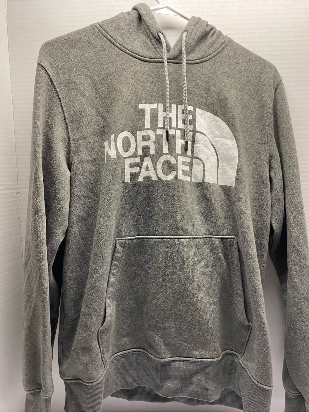 The North Face Gray Pullover Hoodie with White Logo